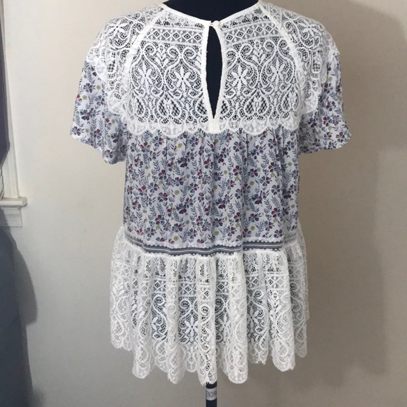 Anthropologie {Blue Tassel} Lace Blouse - Picture 5 of 8